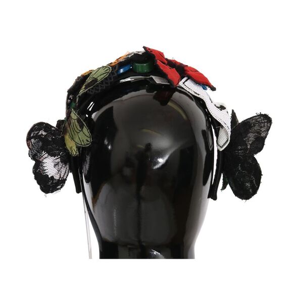 Dolce & Gabbana Tiara Floral Butterfly Sequin Diadem Women's Headband